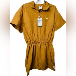 Nike Sportswear Swoosh Woven Dress Desert Ochre DM6197-754 Women’s Size M NWT